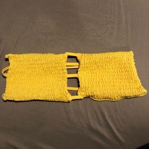 Bandeau smocked bikini set